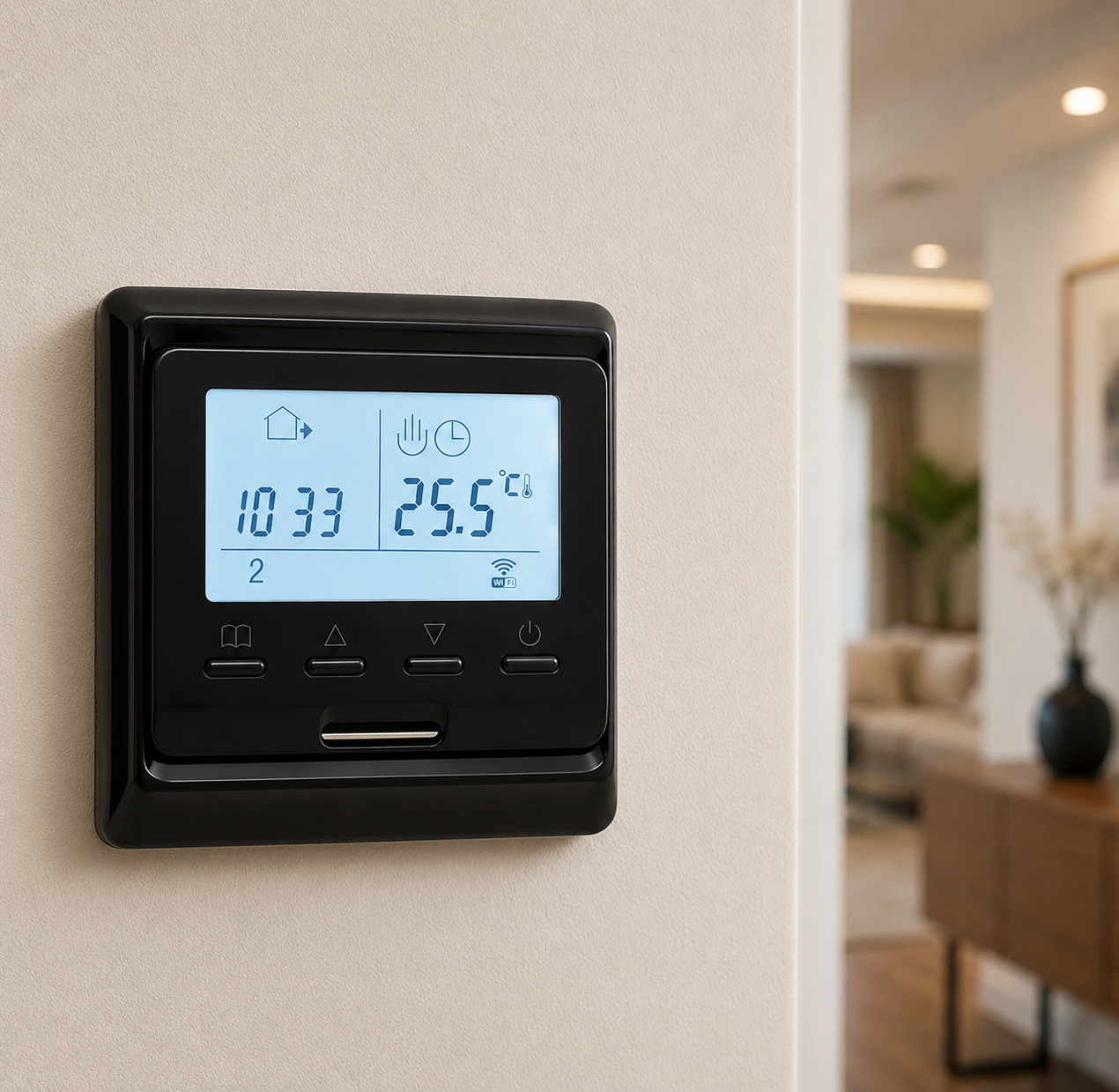 M6 digitalni termostat za električno podno grijanje (crni)